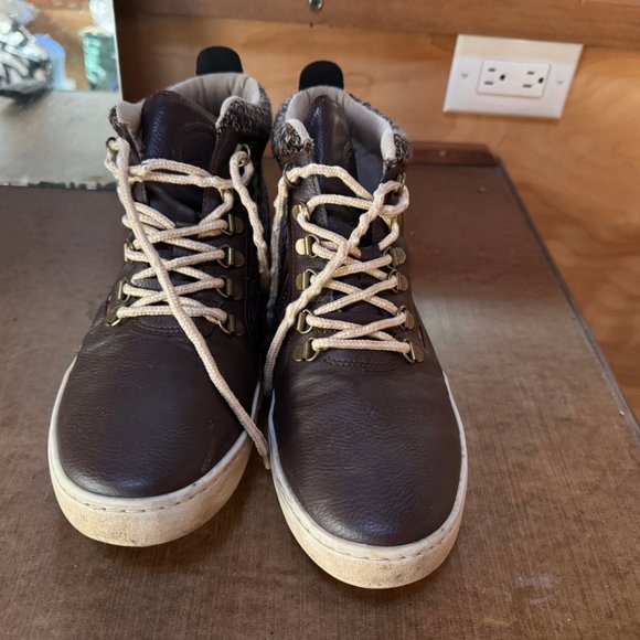 Inkkas Brown Leather Men\'s Vegan Camping Boot Size 13